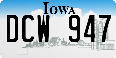 IA license plate DCW947