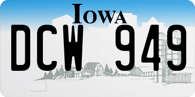 IA license plate DCW949