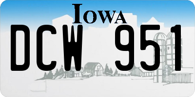 IA license plate DCW951