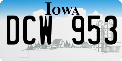 IA license plate DCW953