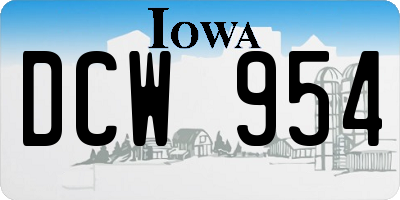 IA license plate DCW954