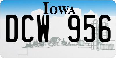 IA license plate DCW956