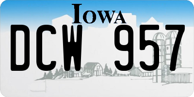 IA license plate DCW957
