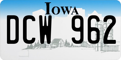 IA license plate DCW962
