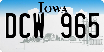 IA license plate DCW965