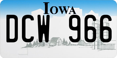 IA license plate DCW966