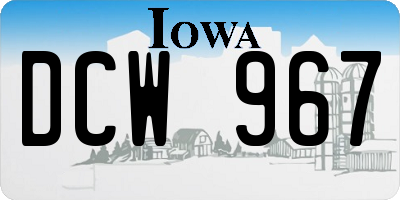 IA license plate DCW967