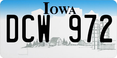 IA license plate DCW972