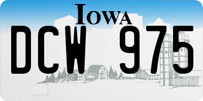 IA license plate DCW975