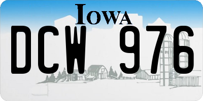 IA license plate DCW976