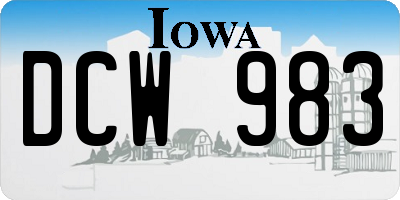 IA license plate DCW983