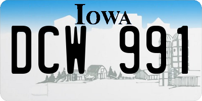 IA license plate DCW991