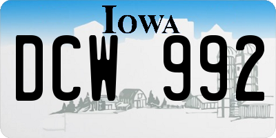 IA license plate DCW992