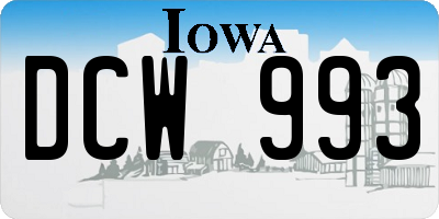 IA license plate DCW993