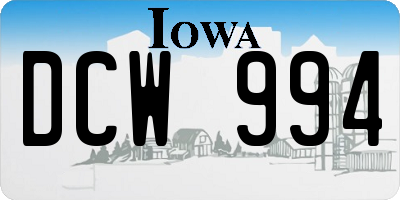 IA license plate DCW994