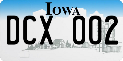 IA license plate DCX002
