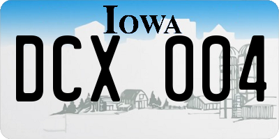 IA license plate DCX004