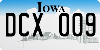 IA license plate DCX009