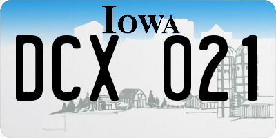 IA license plate DCX021
