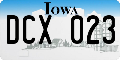 IA license plate DCX023