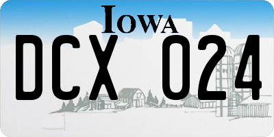 IA license plate DCX024