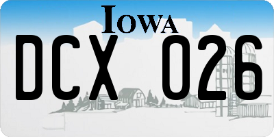IA license plate DCX026