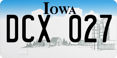 IA license plate DCX027