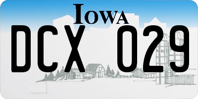 IA license plate DCX029