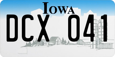 IA license plate DCX041