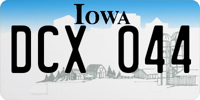 IA license plate DCX044