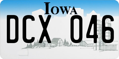 IA license plate DCX046