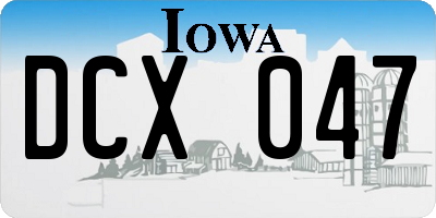 IA license plate DCX047