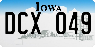 IA license plate DCX049