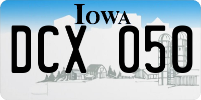 IA license plate DCX050