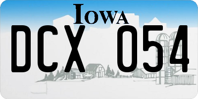 IA license plate DCX054