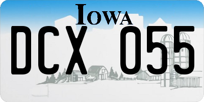 IA license plate DCX055