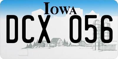 IA license plate DCX056