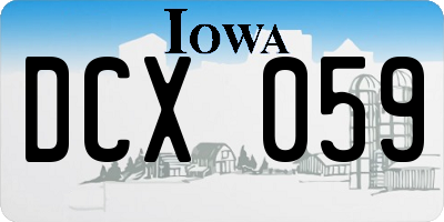 IA license plate DCX059