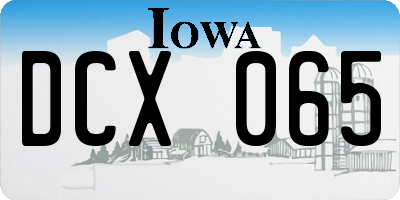 IA license plate DCX065