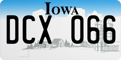 IA license plate DCX066