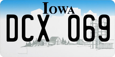 IA license plate DCX069