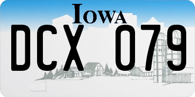 IA license plate DCX079