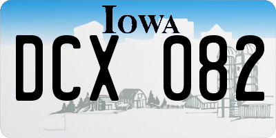 IA license plate DCX082