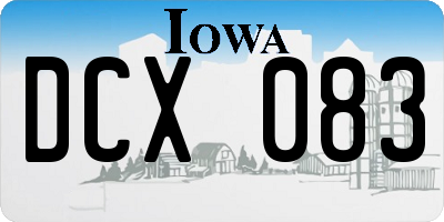 IA license plate DCX083