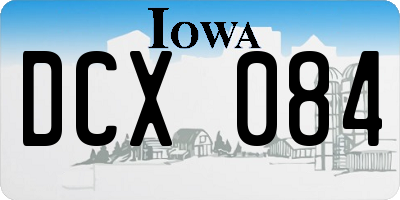 IA license plate DCX084