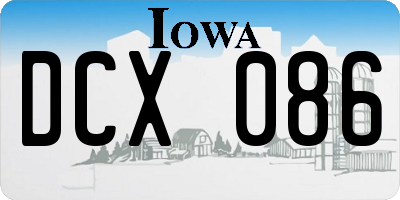 IA license plate DCX086