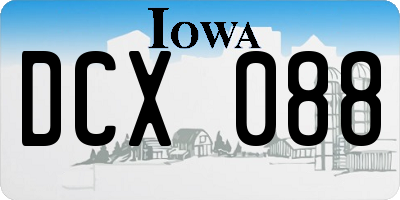 IA license plate DCX088