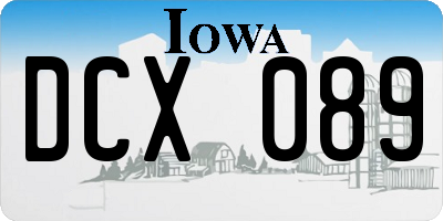 IA license plate DCX089