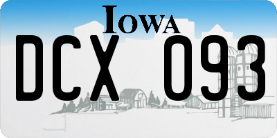 IA license plate DCX093