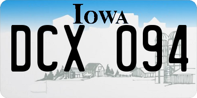 IA license plate DCX094